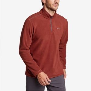 EDDIE BAUER Rust 1/4 Zip Fleece Pullover Jacket  Size S